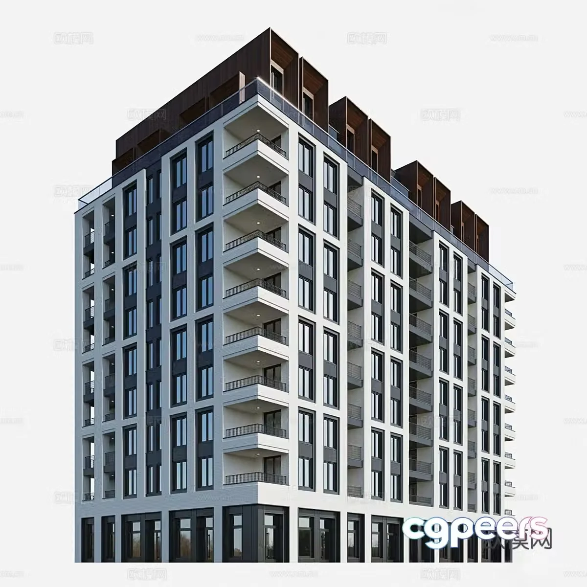 The appearance of the residential building 3D model