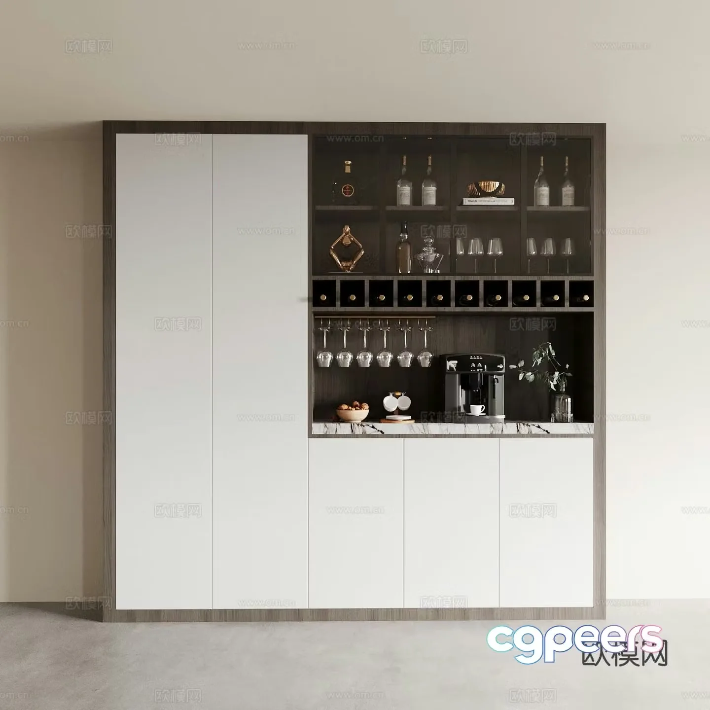 Modern wine cabinet 3d model