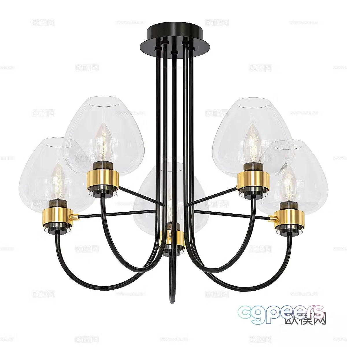 New Chinese metal chandeliers 3D model