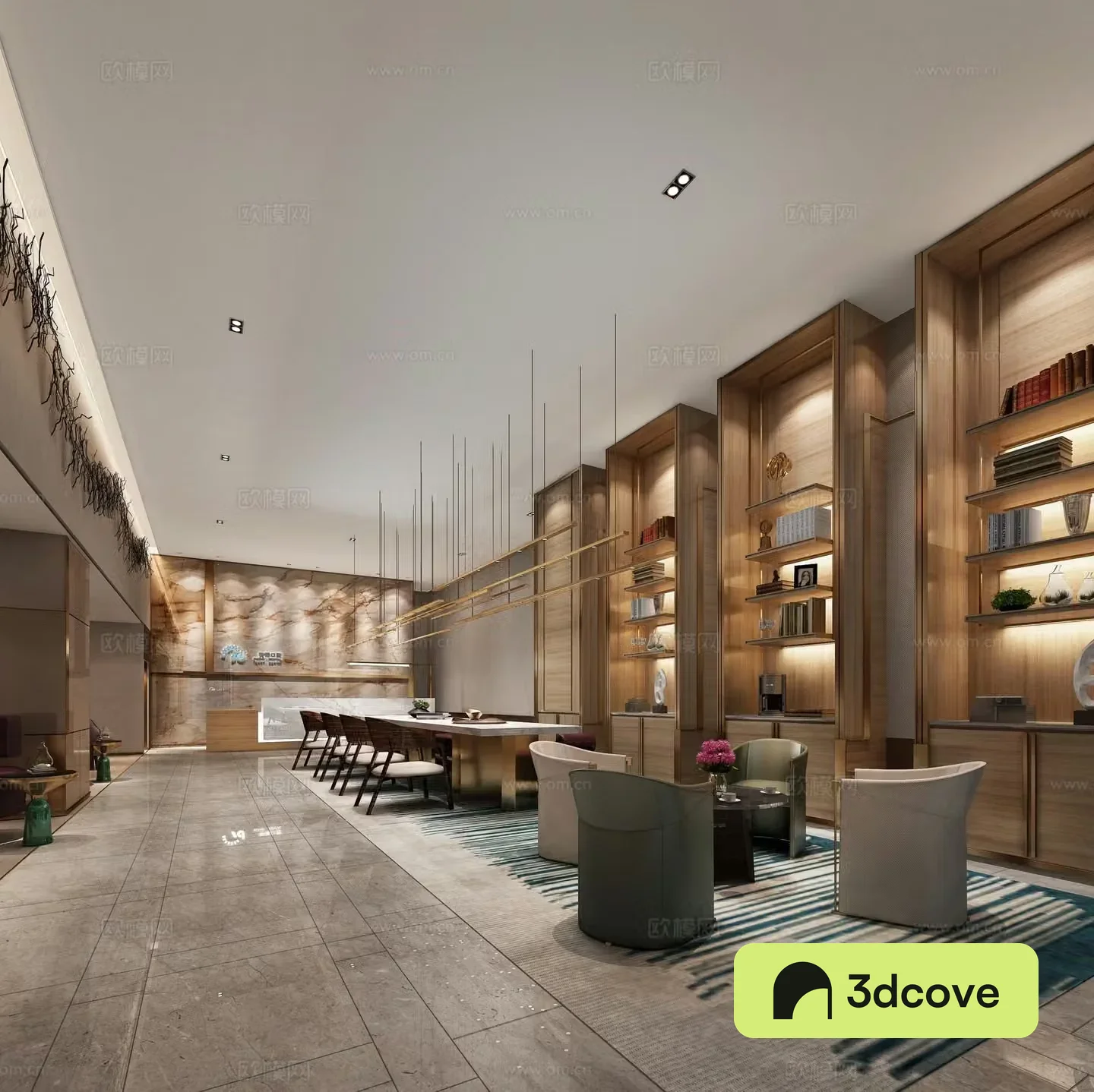 Modern living room office reception area