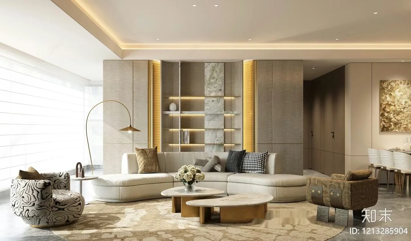 Modern Living Room 3D Model – 20463 – VRAY Render
