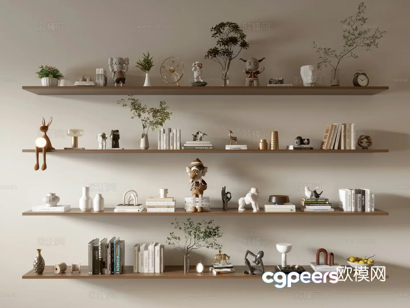 Modern decorations vase plant book 3d model