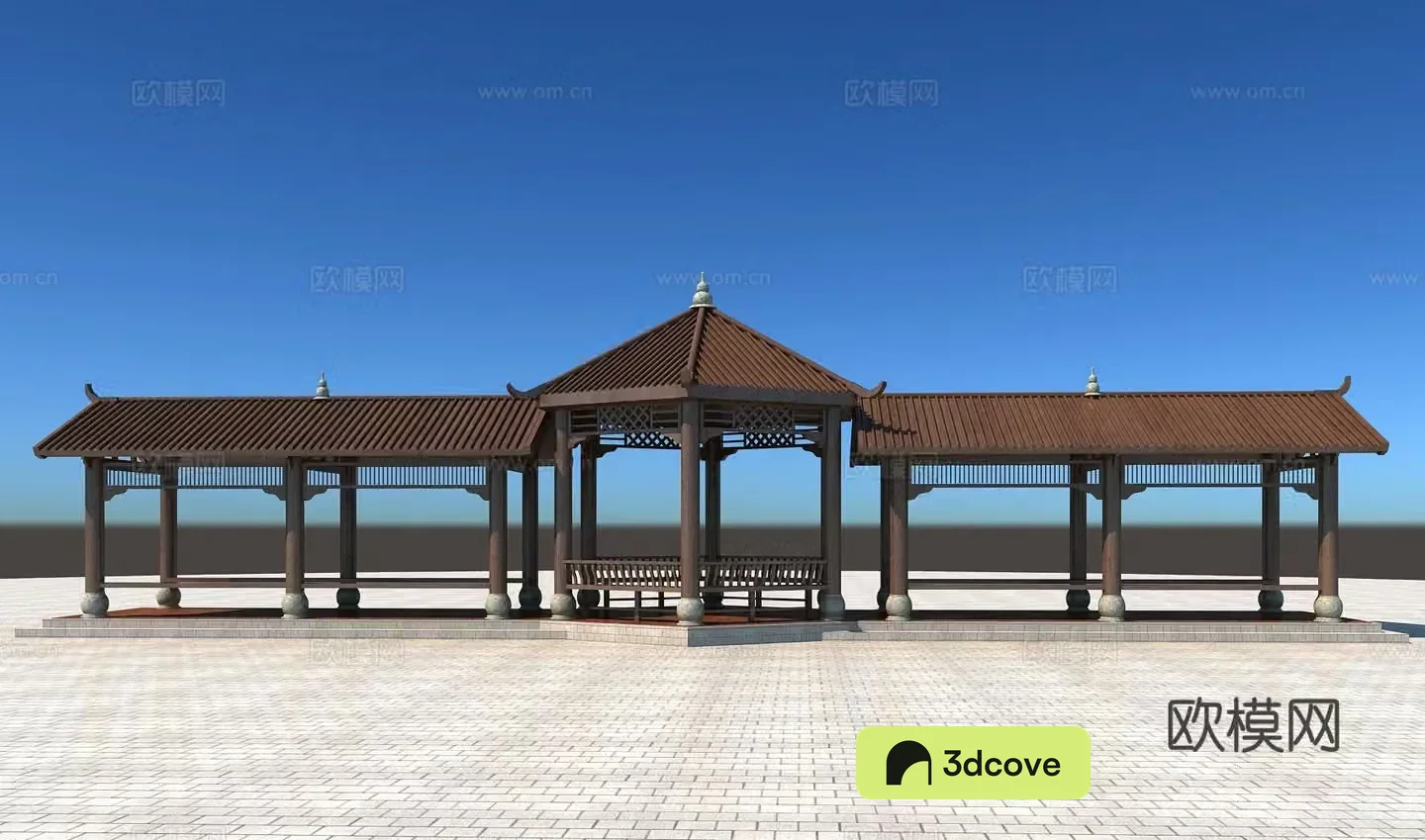Chinese style corridor pavilion corridor