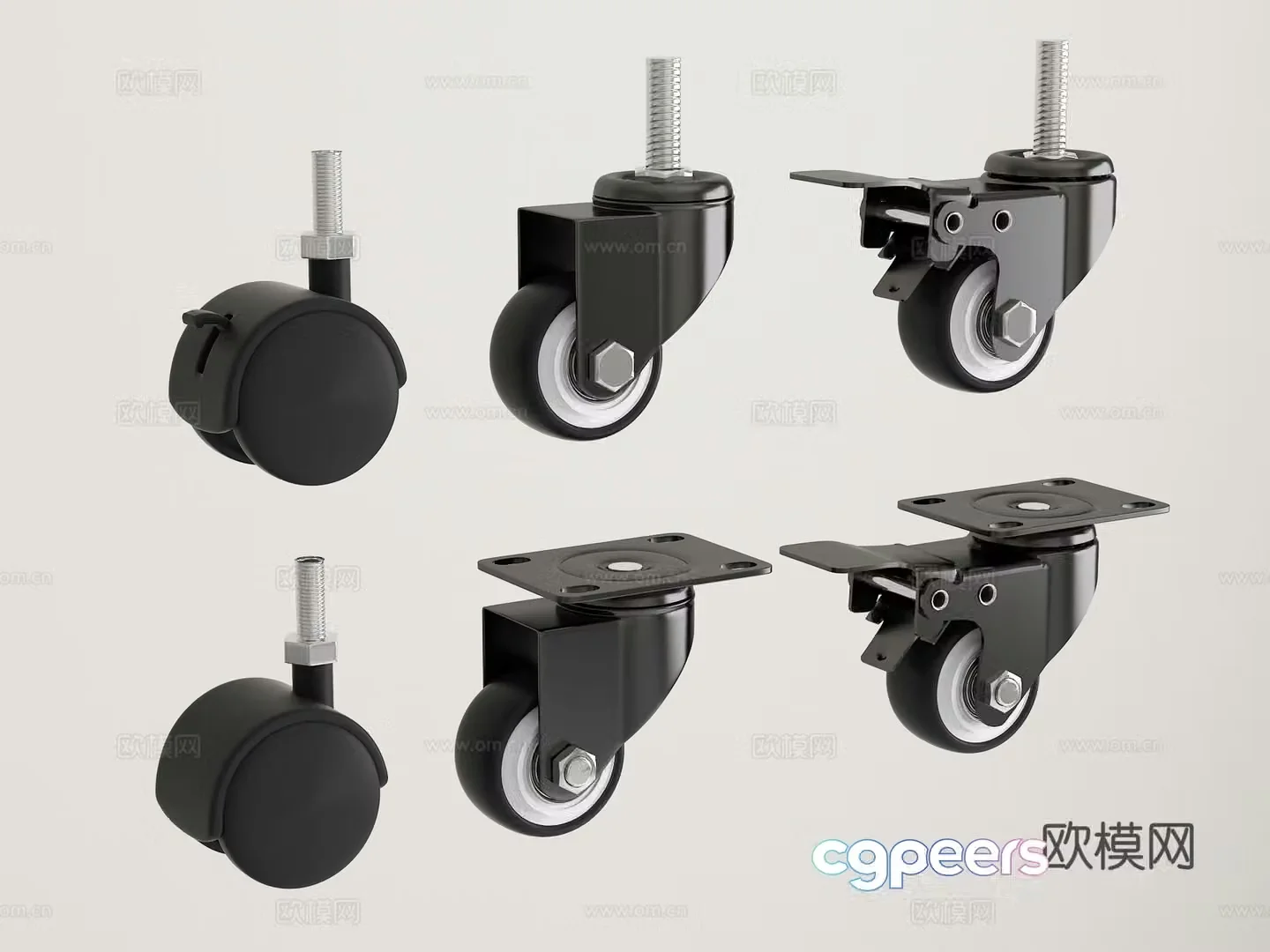 Universal wheel wheel caster pulley roller directional wheel with brake 3D model
