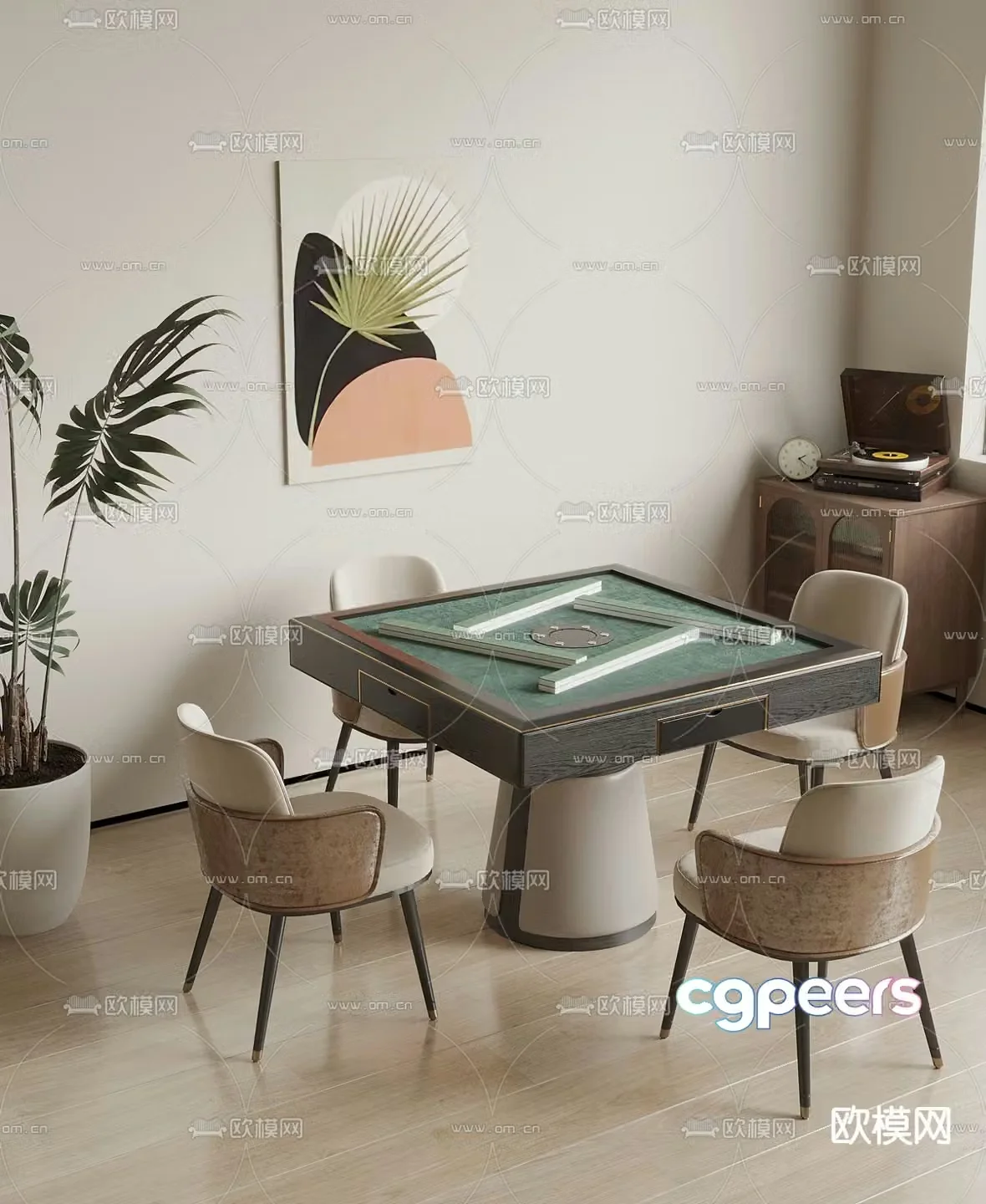 Modern mahjong table 3d model