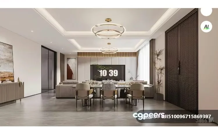 Modern Dining Room 3D Model – 639 – VRAY Render