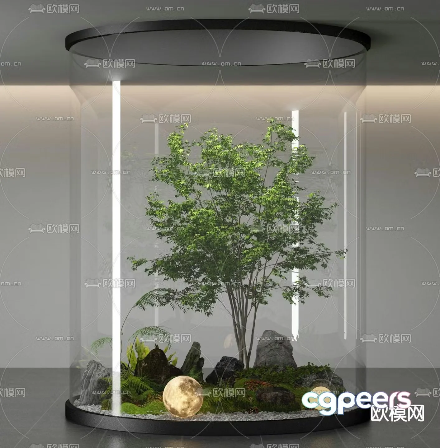 Horticulture landscaping indoor landscaping green plant landscape 3d model