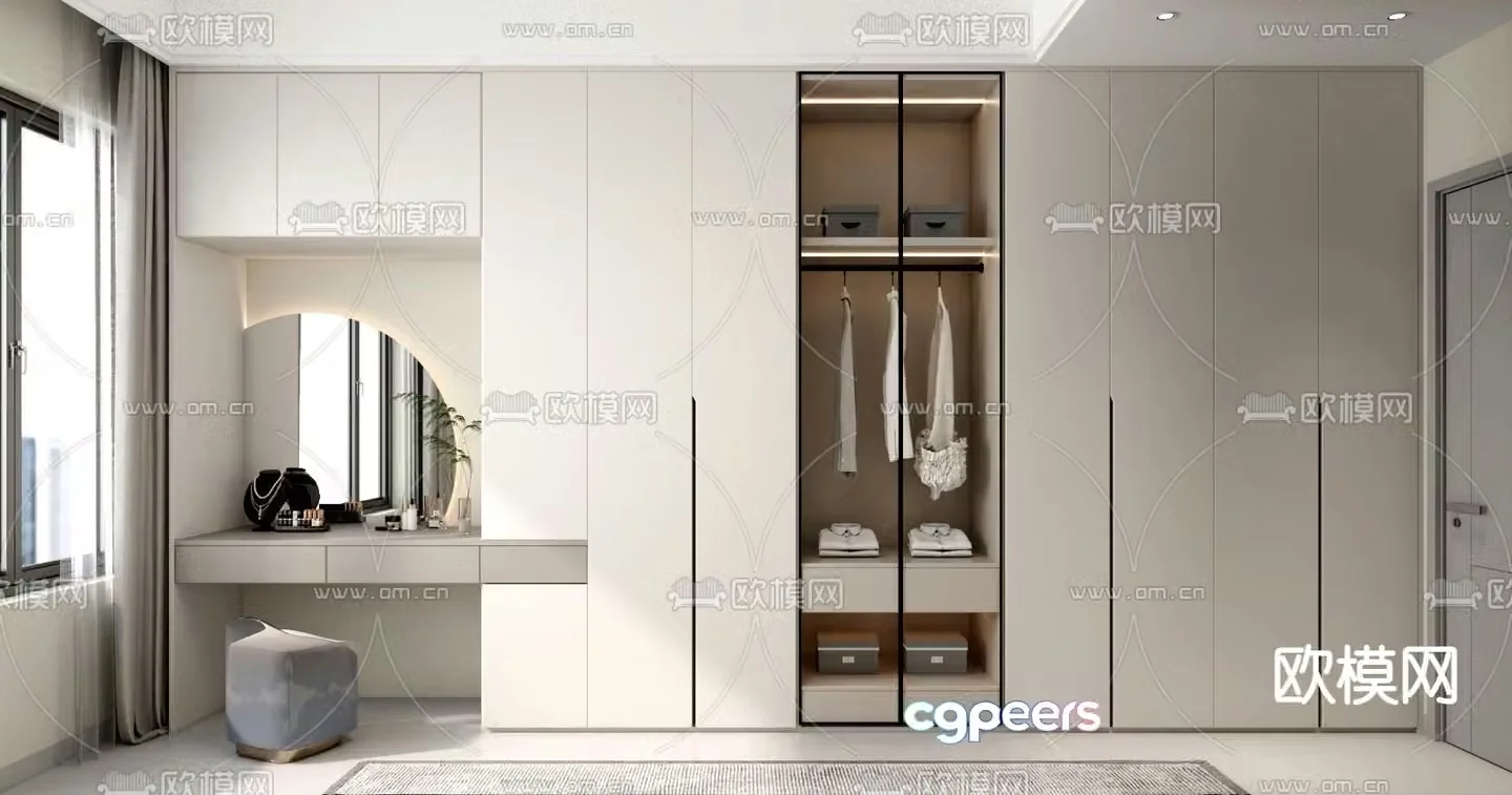 Modern wardrobe storage cabinet storage cabinet 3d model
