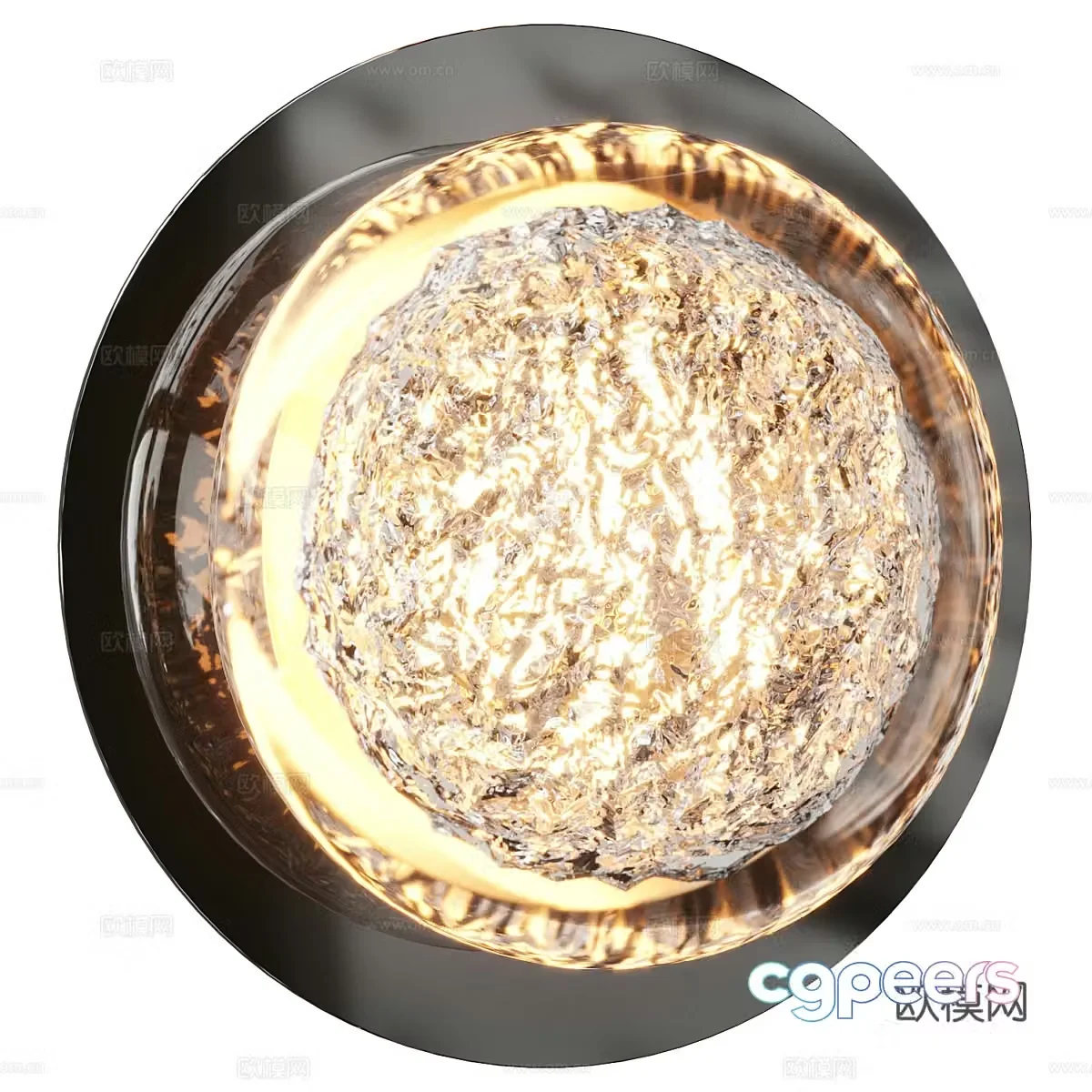 Modern light luxury round gem wall lamp 3d model