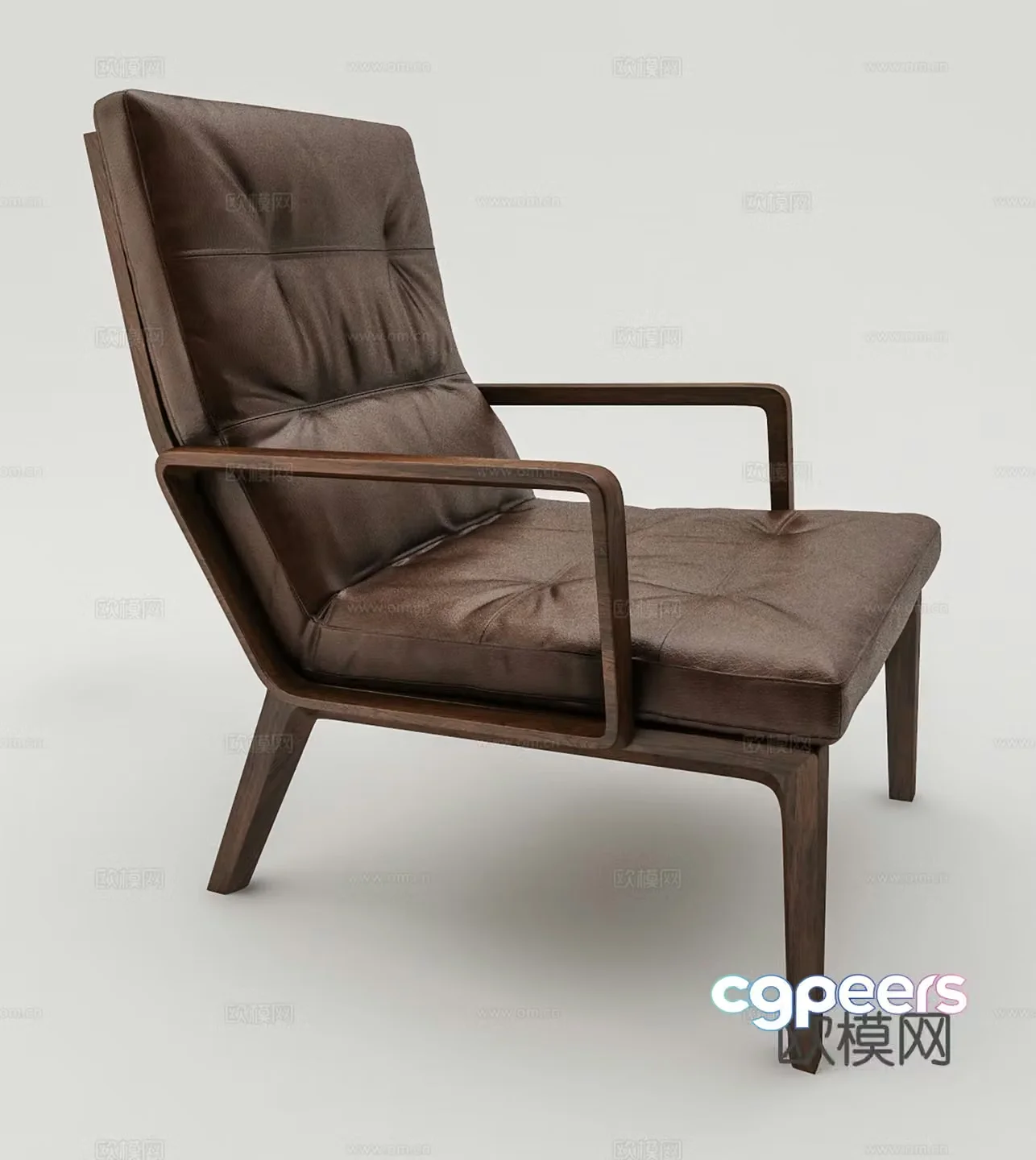 Modern lounge chair leisure lounge chair leather lounge chair 3d model