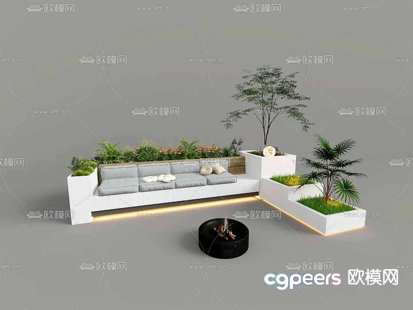 Landscape sketch outdoor sofa 3d model