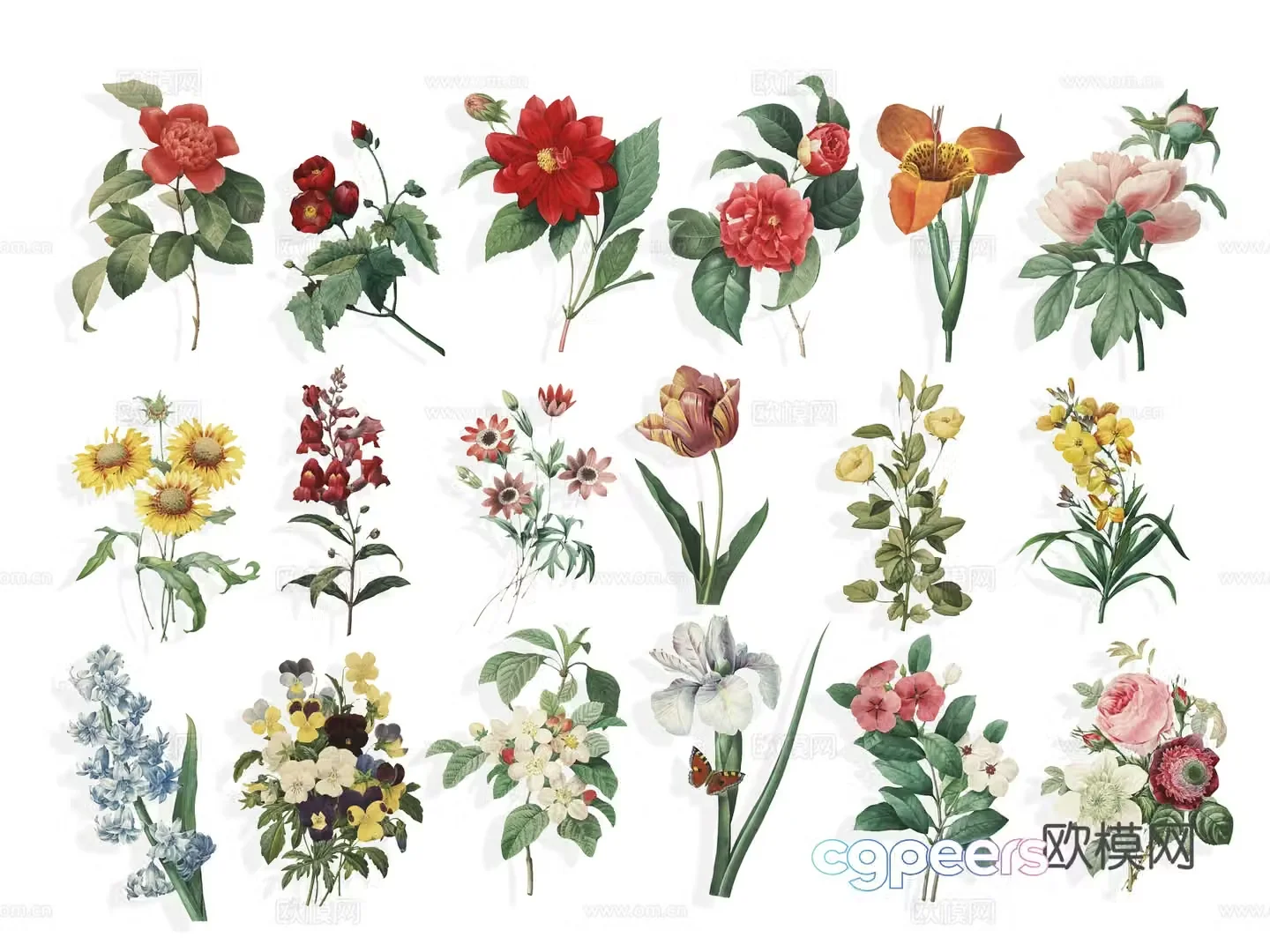 National Tide Carving Flower Silhouette Winter Plum Blossom Wall Sticker 3D Model