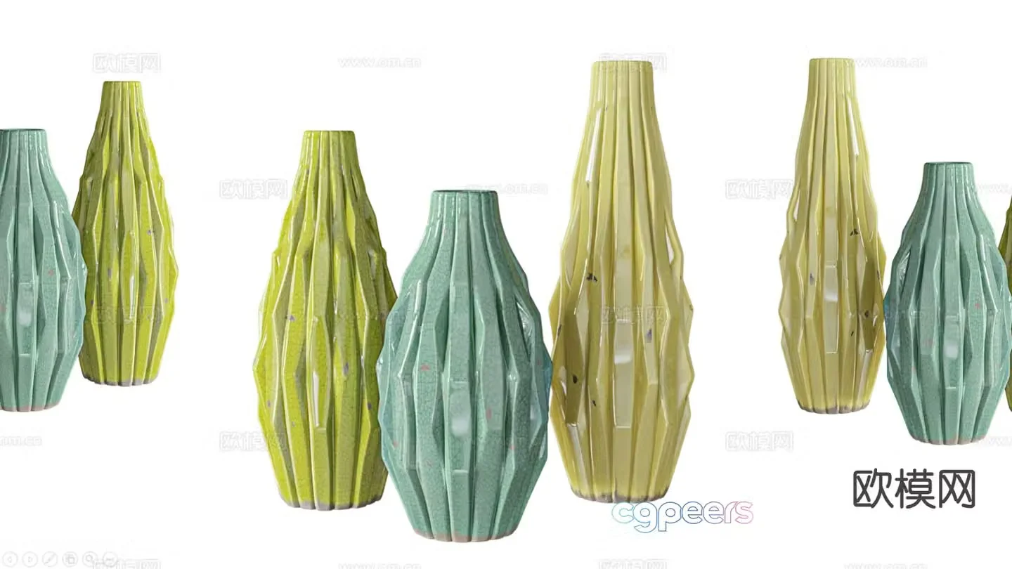 European pottery pot ornaments ceramic utensils 3d model