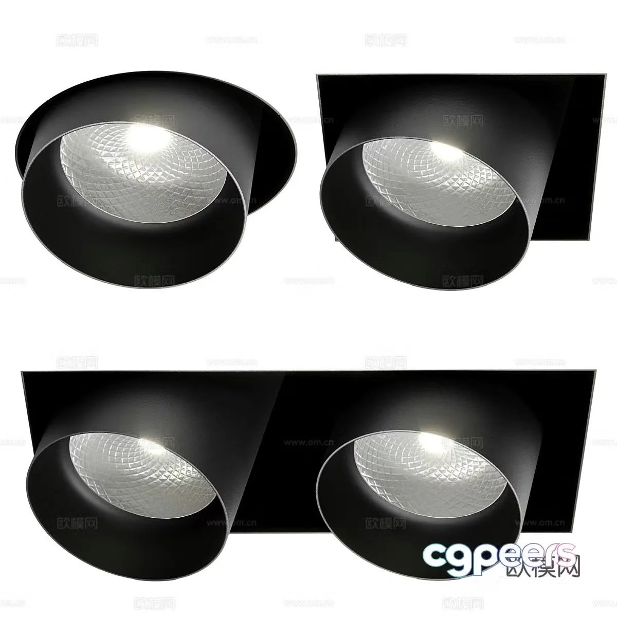 Modern minimalist embedded spotlight 3D model