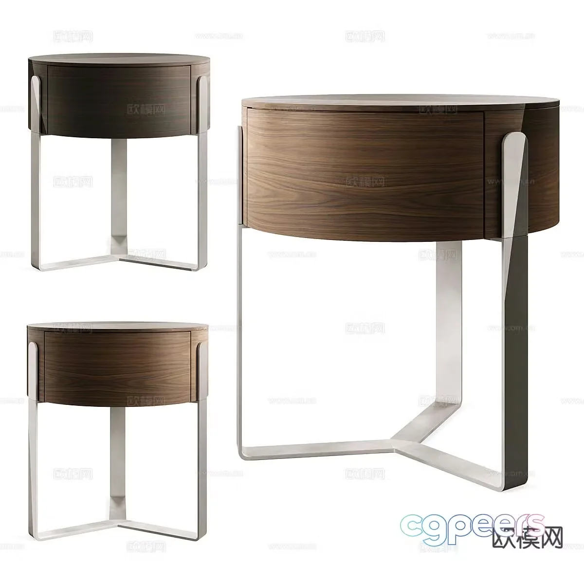 Capital modern round bedside table 3d model
