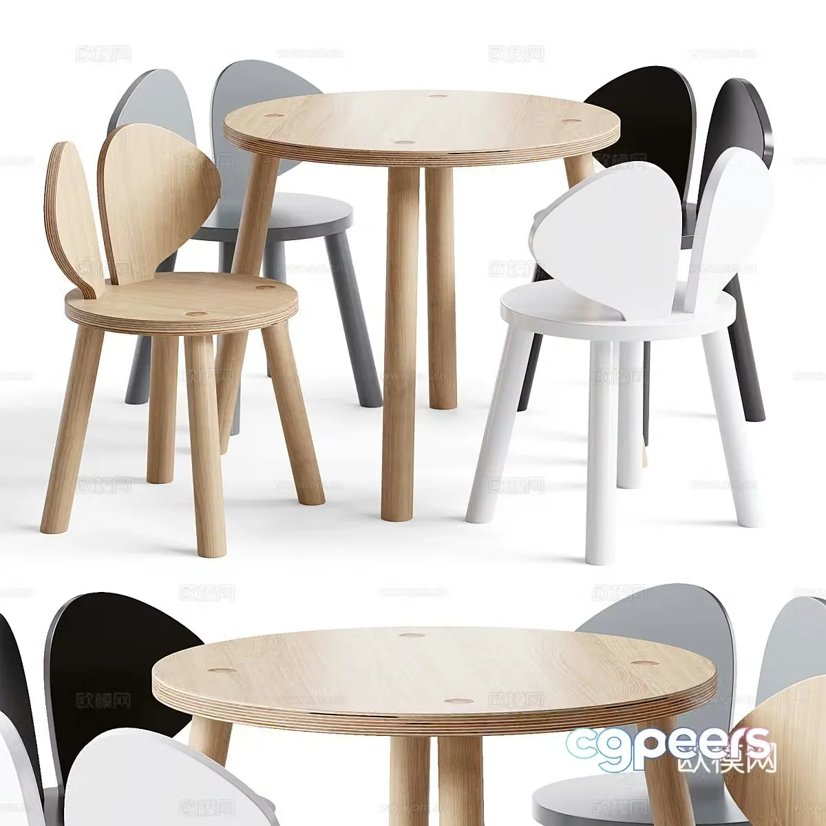 Children’s table and chair 3d model