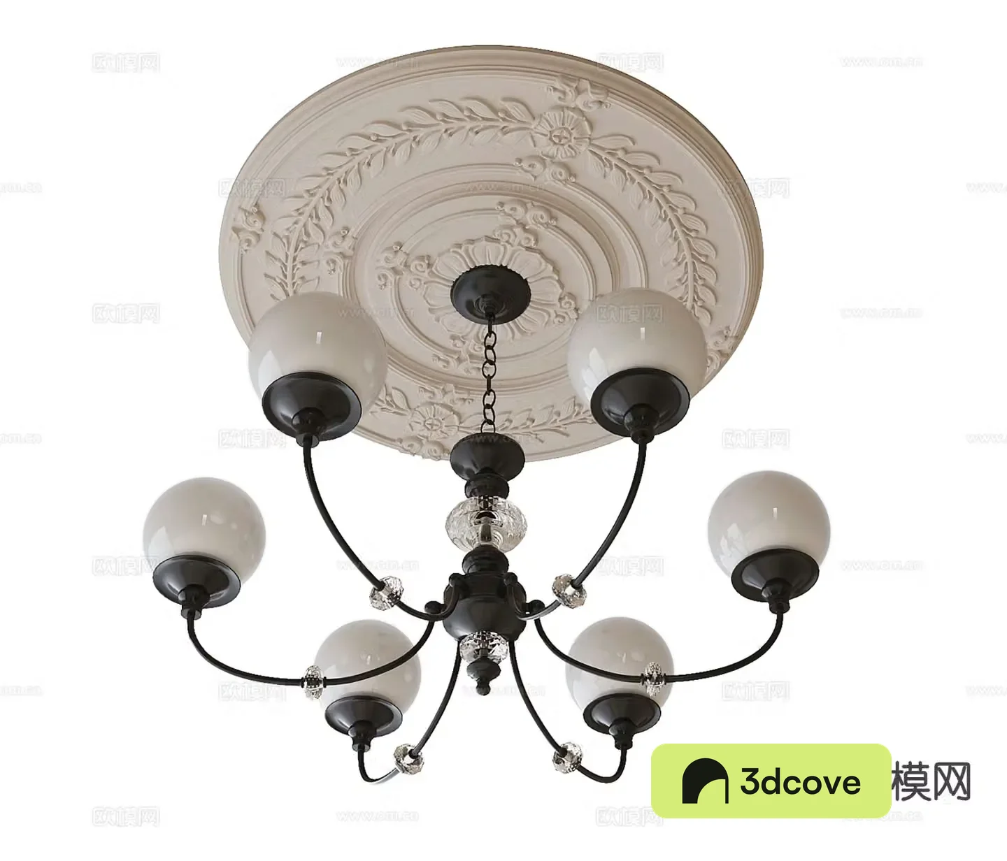 French chandelier multi-head chandelier gypsum lamp panel