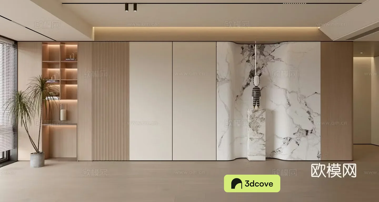 Modern simple sofa background wall modern ornament balcony cabinet living room cabinet wood veneer background wall
