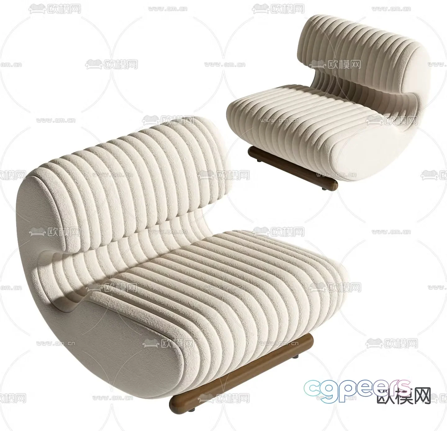 Single sofa upholstered sofa 3d model