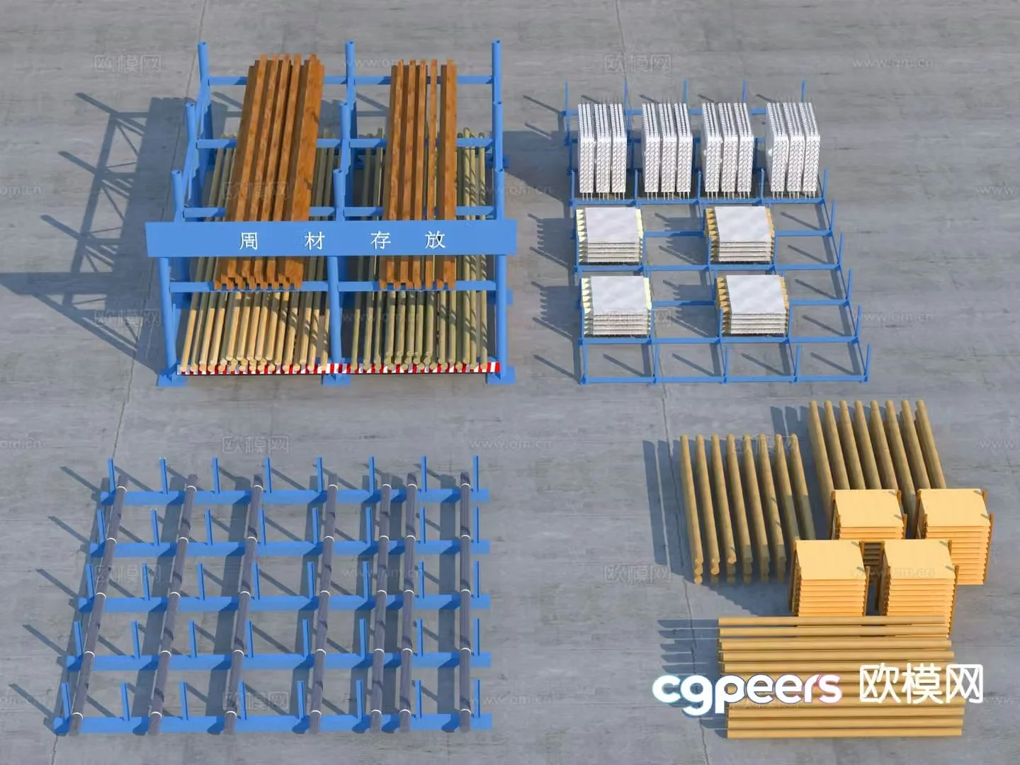 Material yard construction site 3d model