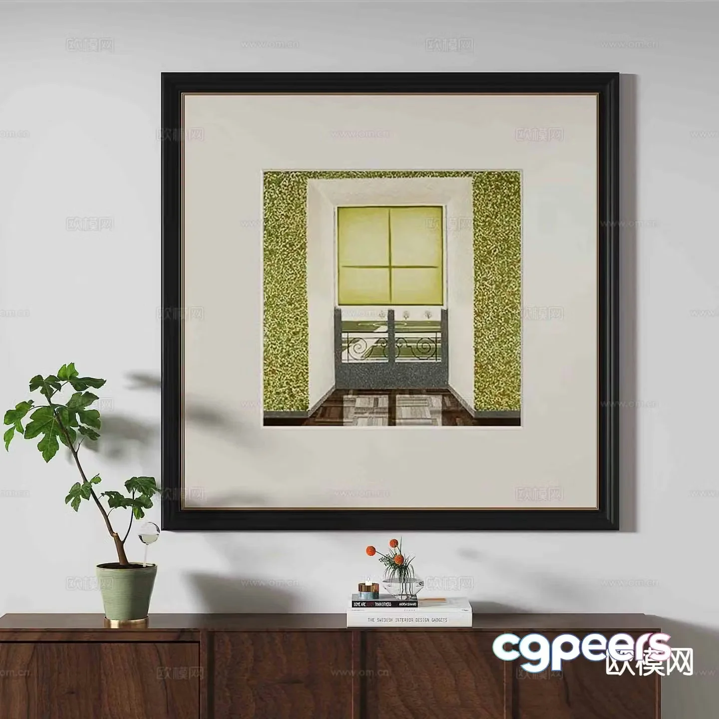 Retro hanging painting art painting decorative painting 3d model