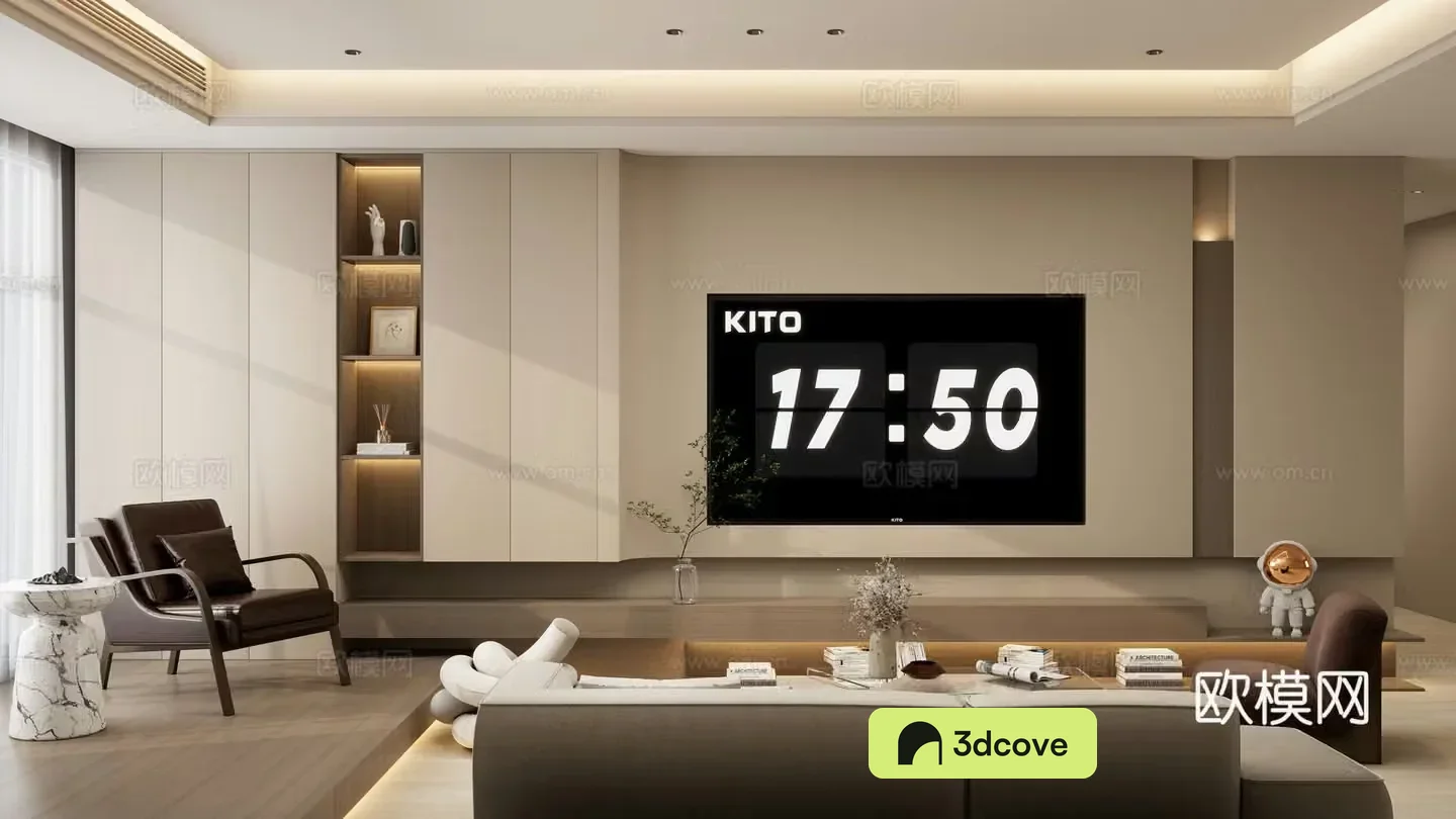 Italian TV wall integrated cabinet