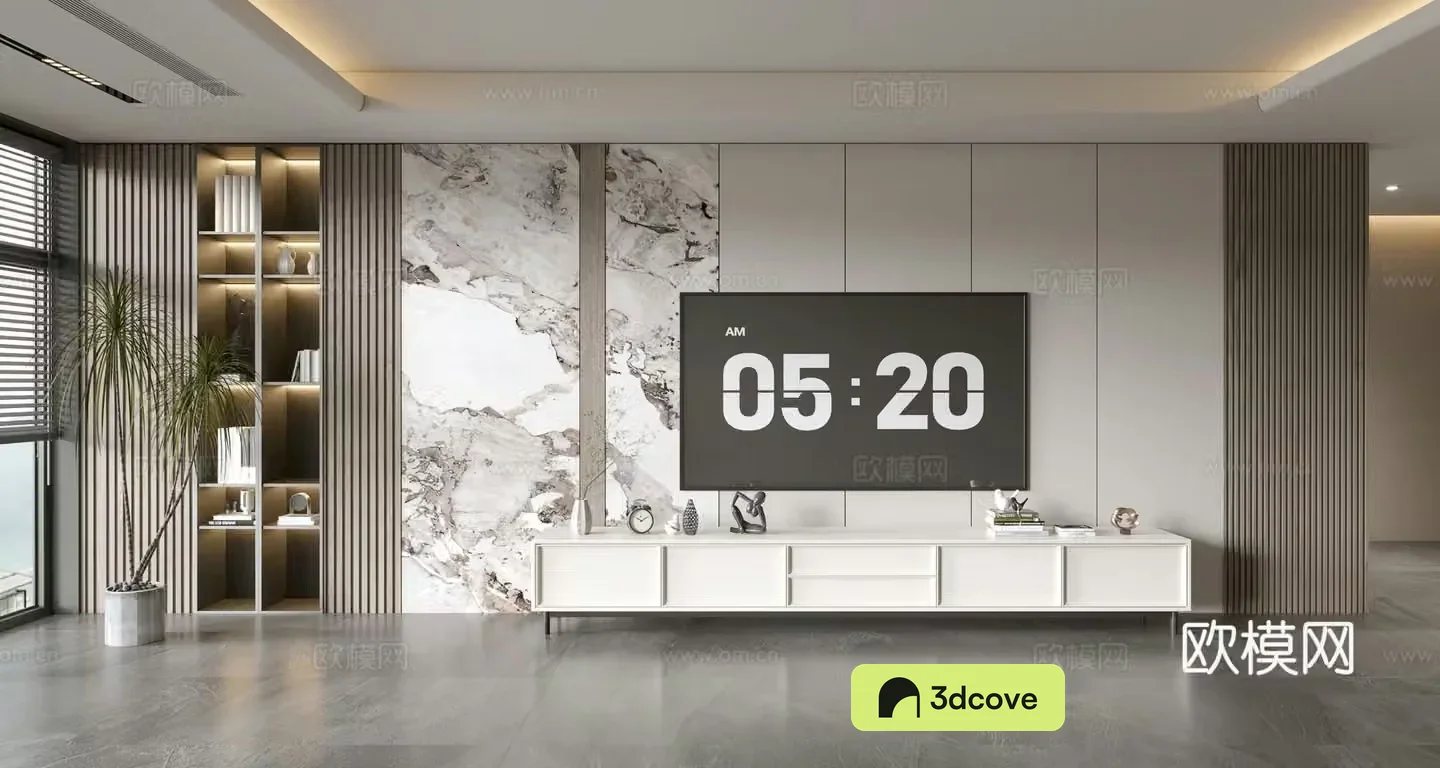 Modern simple living room light luxury TV background wall TV set full wall TV cabinet combination