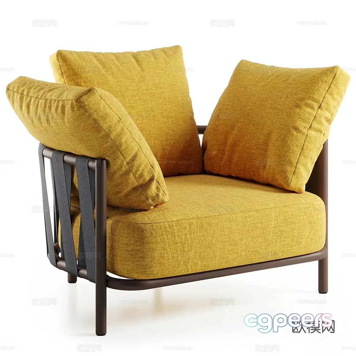 Modern Italian fabric sofa chair 3d model