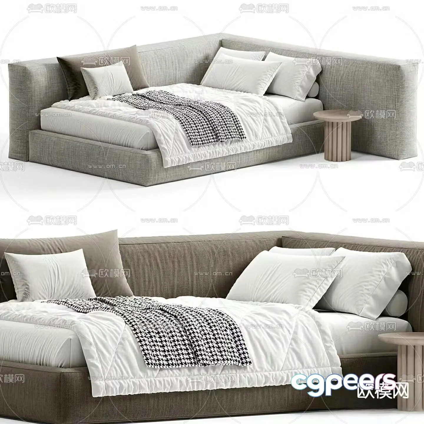 Boca mini bed single bed 3d model