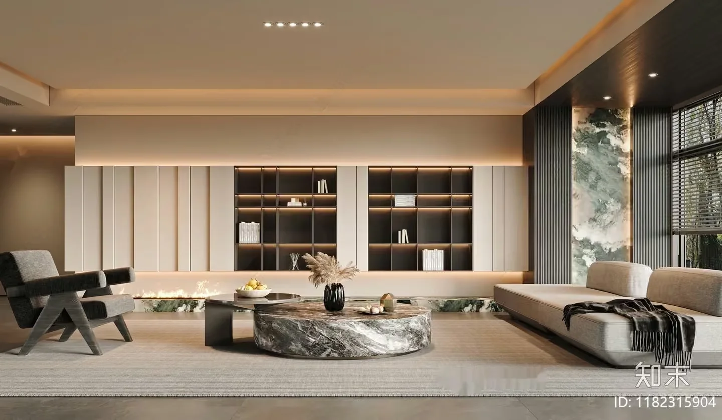 Modern Living Room 3D Model – 16479 – CORONA Render