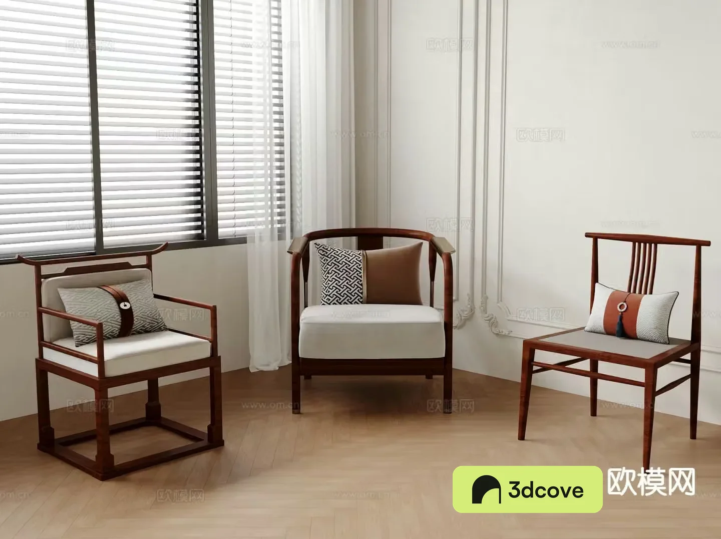 Chinese style single chair arm chair official hat chair