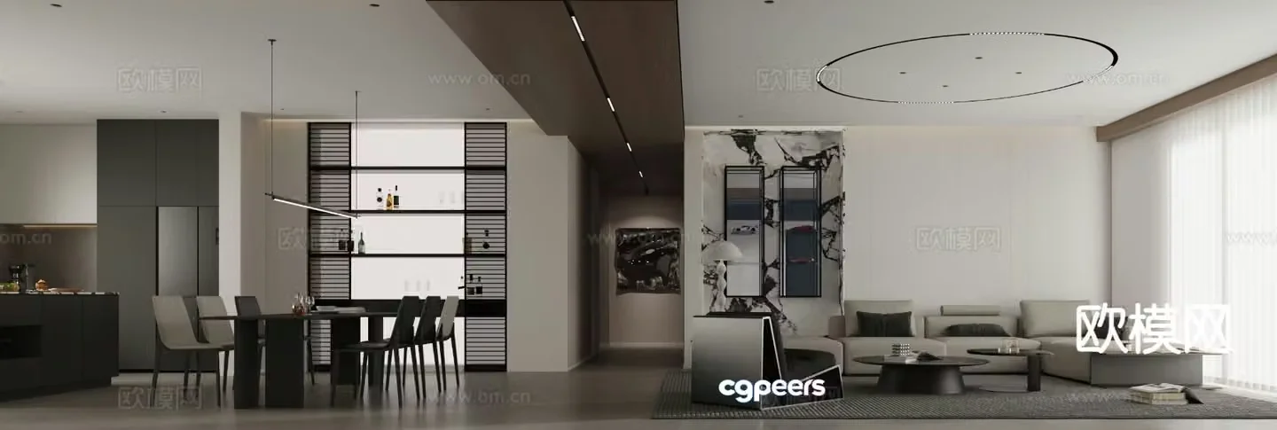 Modern guest restaurant 3d model