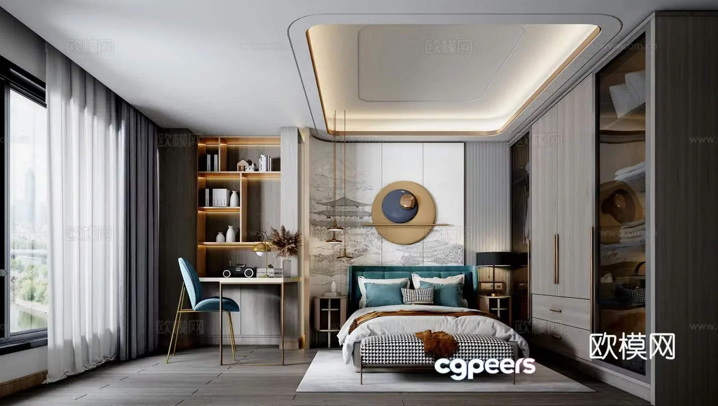 New Chinese style bedroom master bedroom 3d model