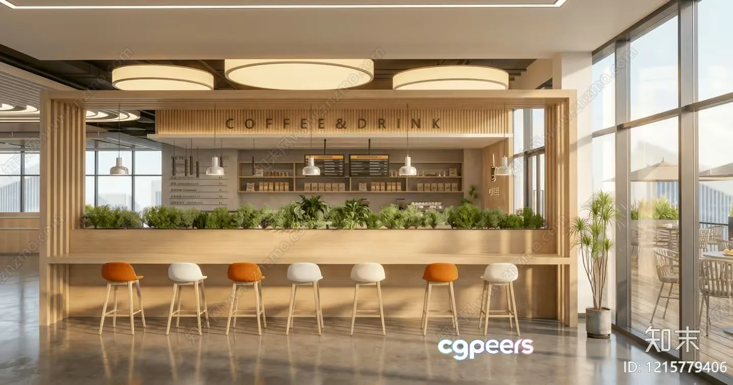 Modern Coffee Bar 3D Model – 12293 – VRAY Render
