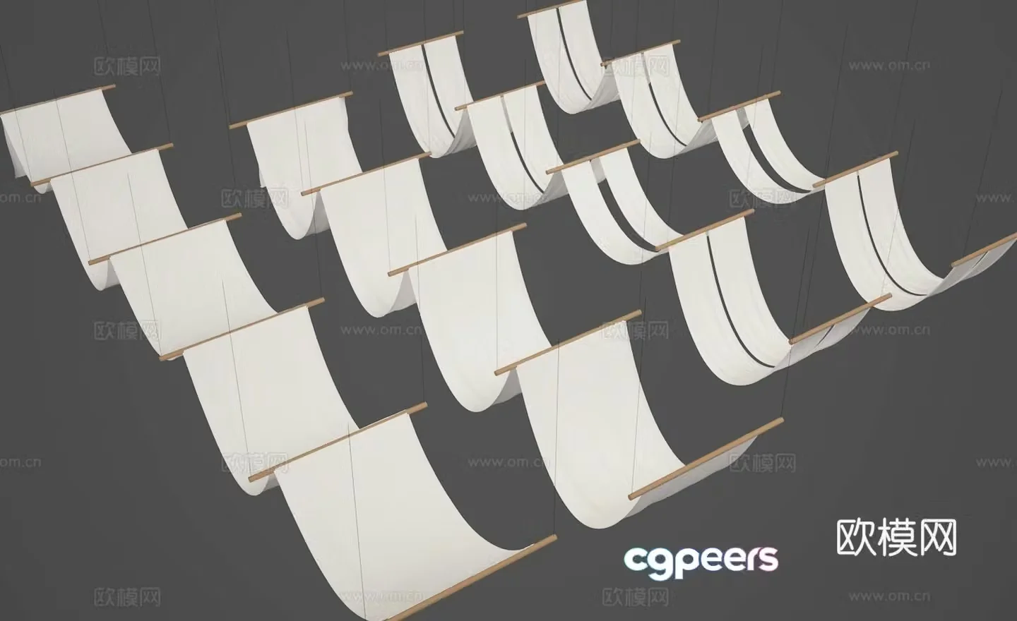 Curtain ceiling 3D model of curtain ceiling
