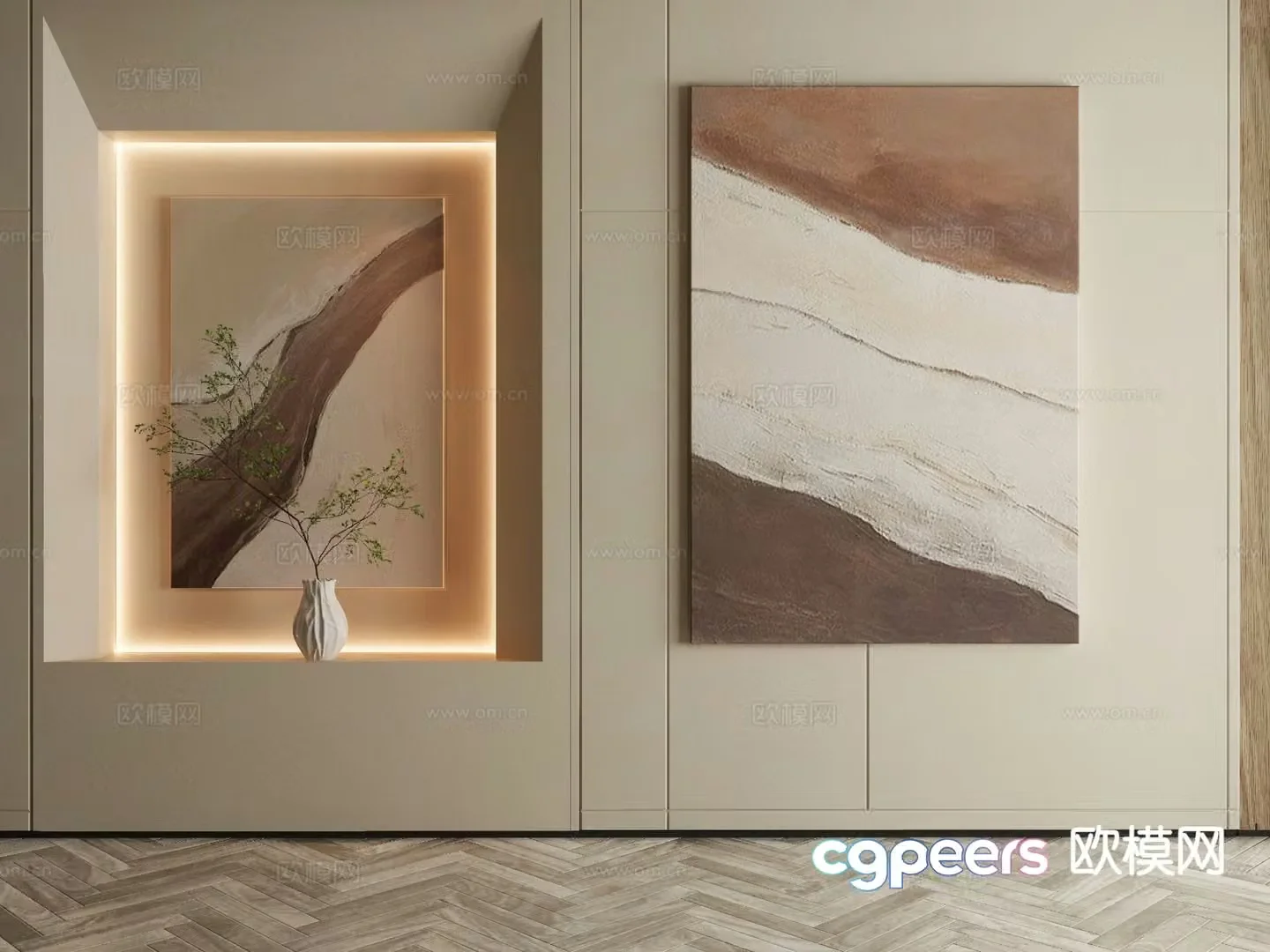 Modern decorative painting hanging painting 3d model