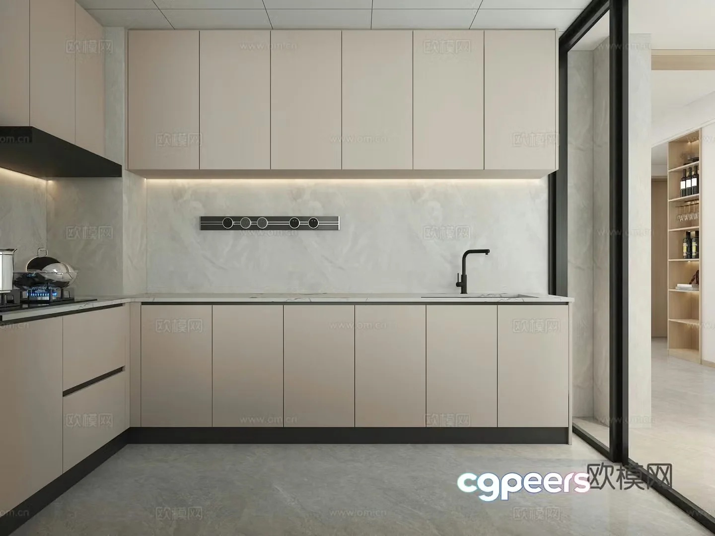 Modern kitchen cabinet 3d model