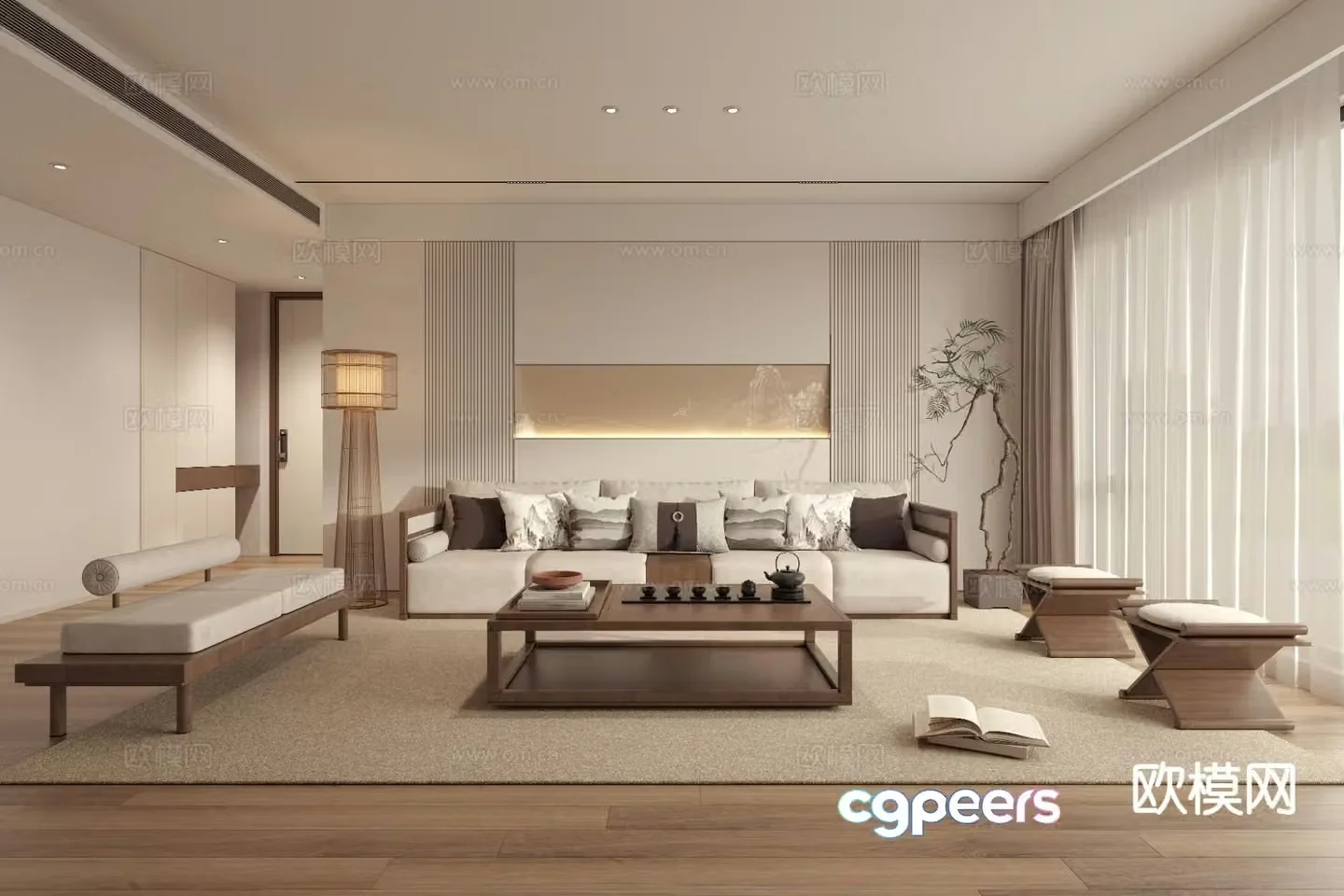 New Chinese style living room 3d model