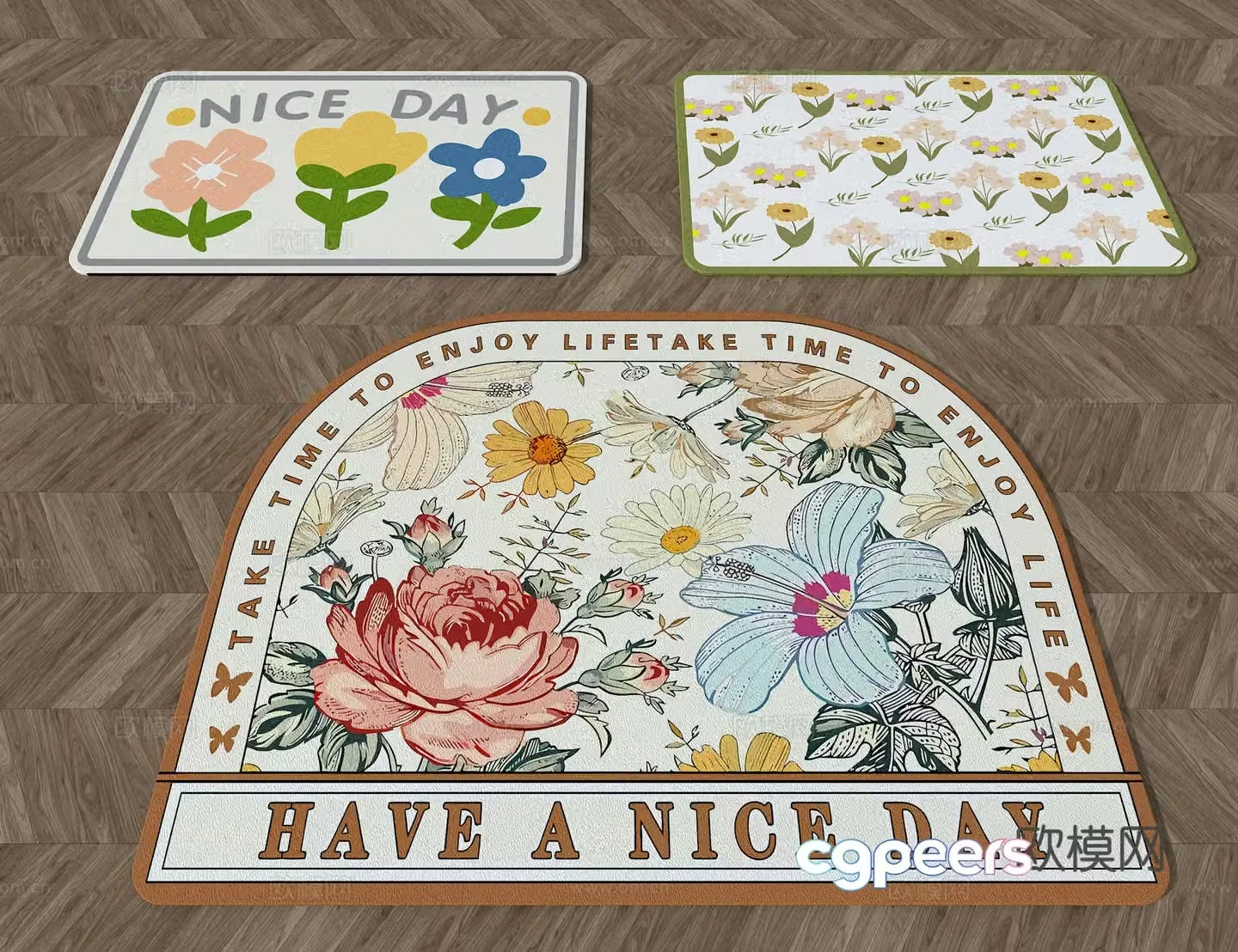 Floral carpet 3d model