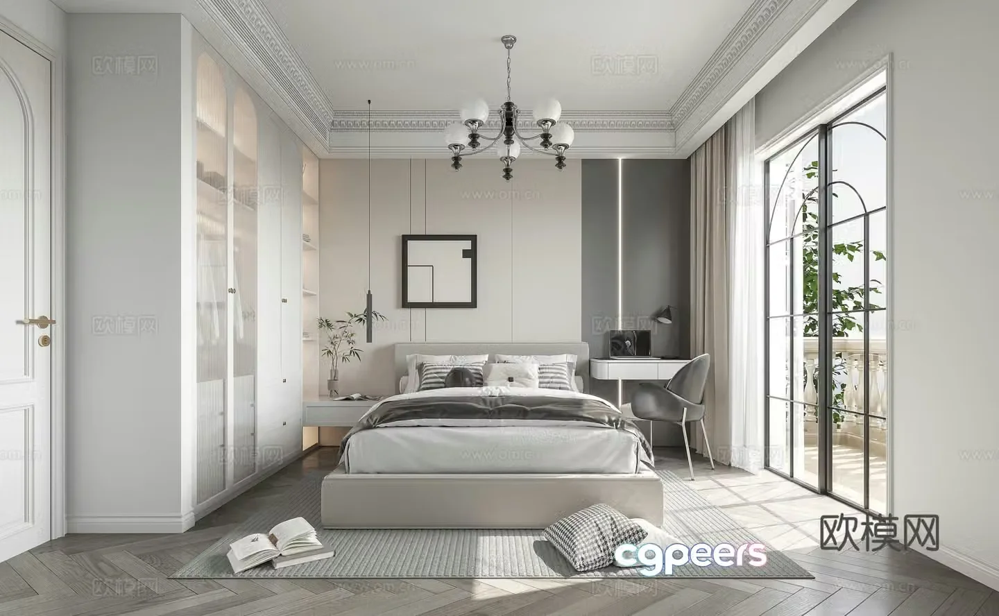 French bedroom master bedroom 3d model