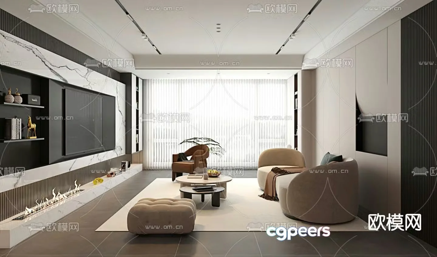 Modern living room 3d model