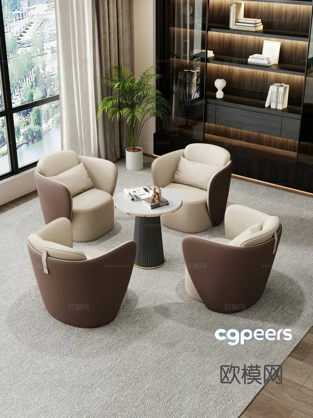 Sofa coffee table casual sofa leisure chair office sofa sofa combination 3D model