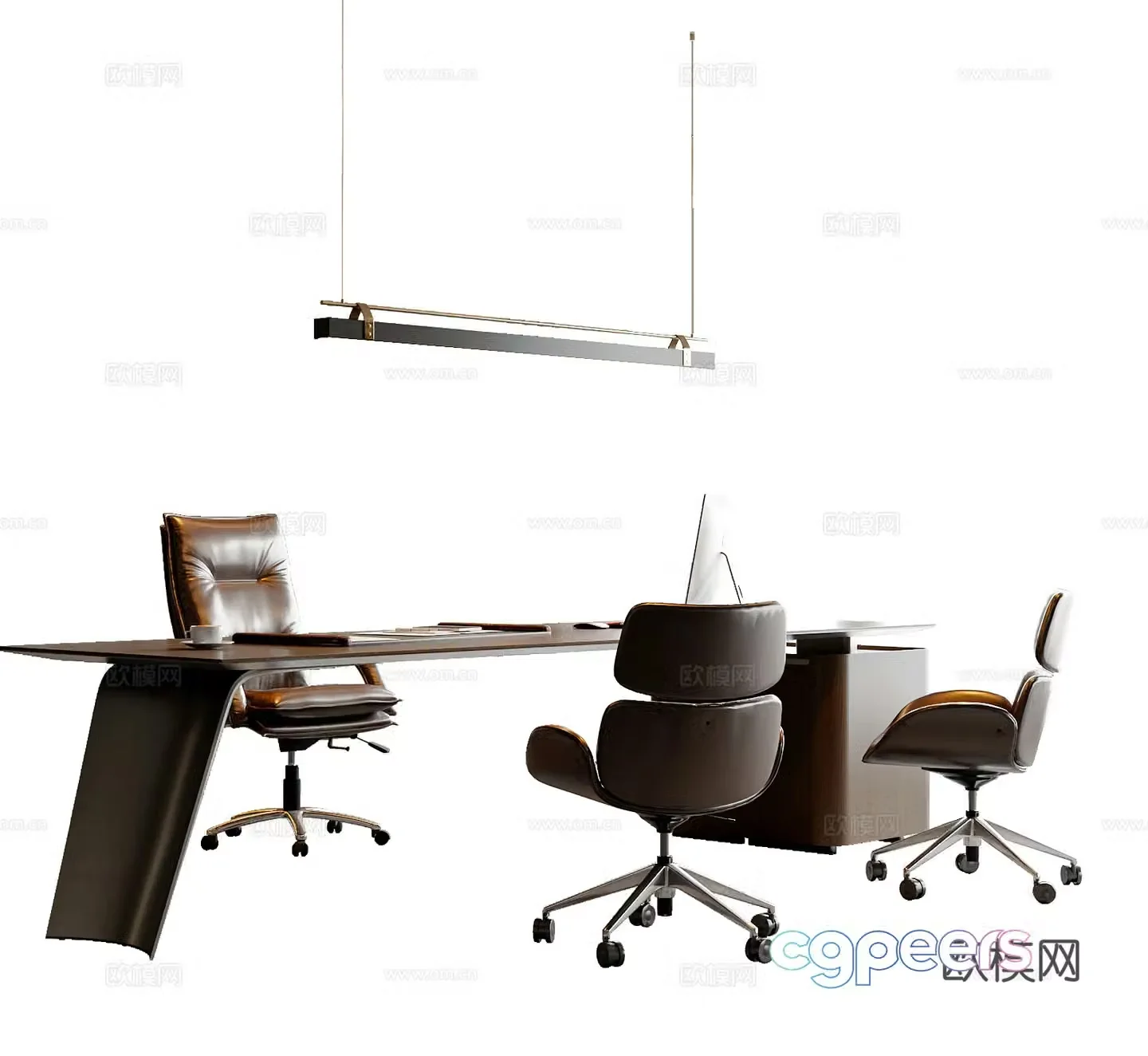 Modern Italian office desk chair office chair boss chair chandeliers 3d model