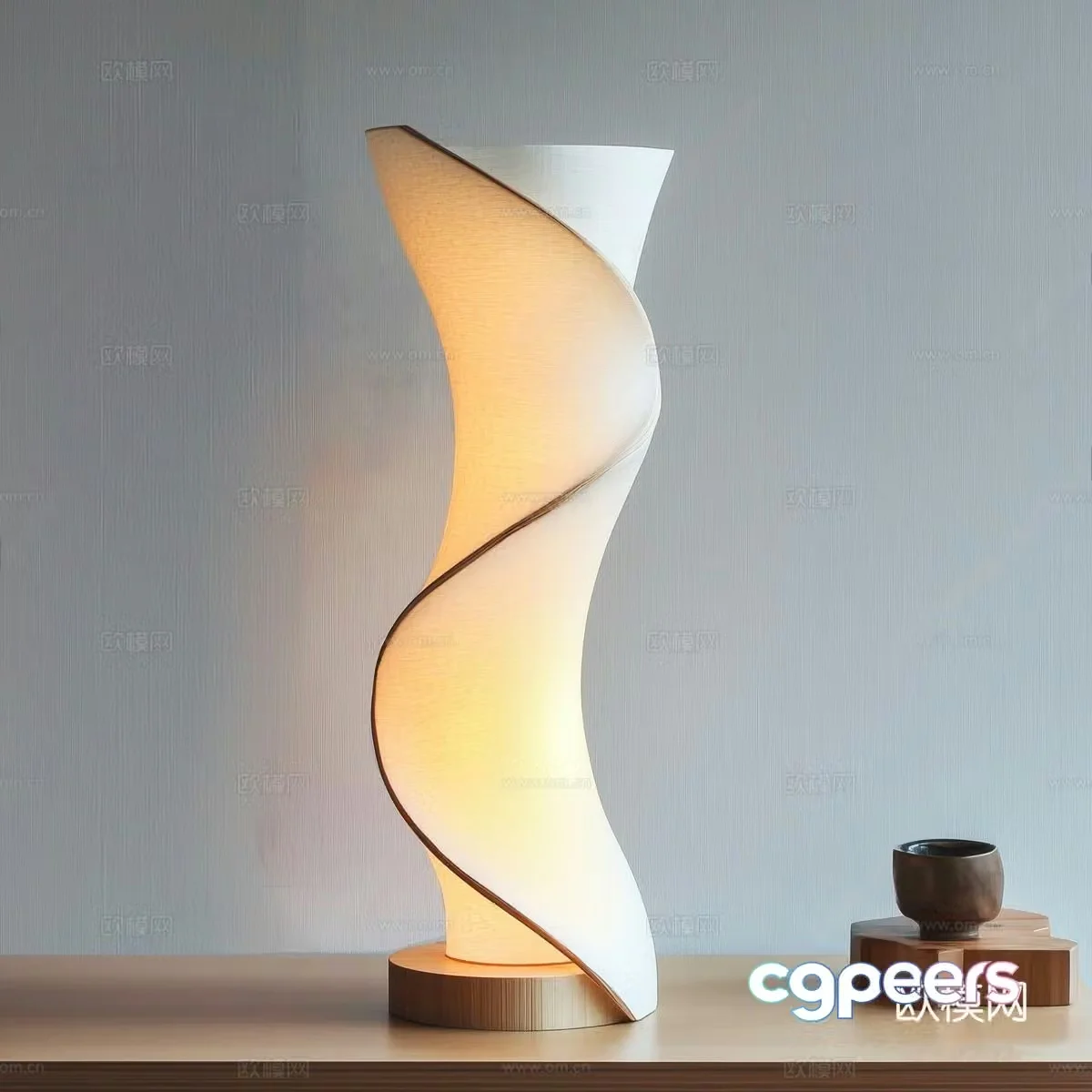Modern desk lamp Paper art desk lamp Art desk lamp Zen desk lamp Tea cup 3d model