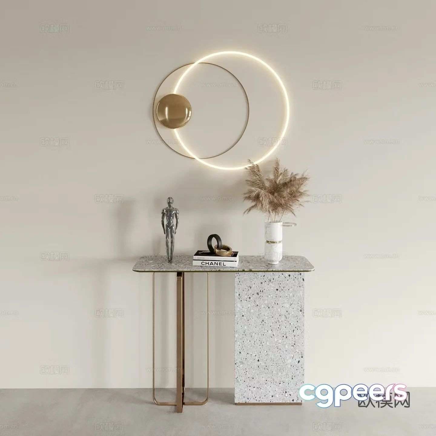 Light luxury entrance desk Duanjingdai 3D model