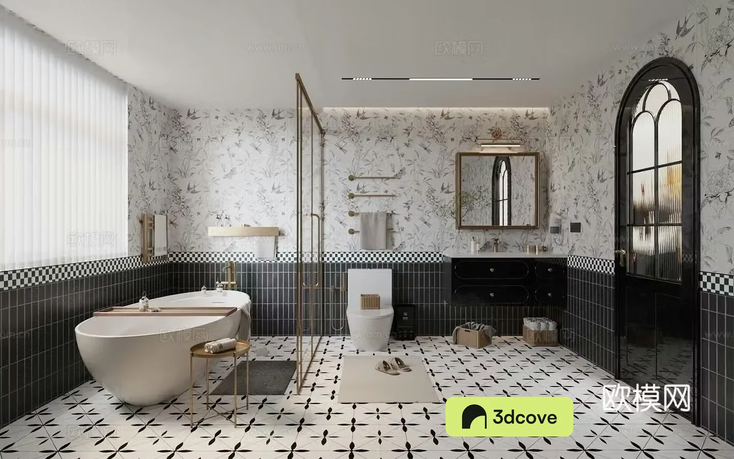 Middle-aged bathroom 3D model