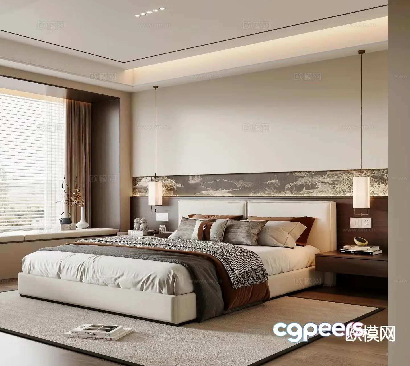 New Chinese style bedroom master bedroom 3d model