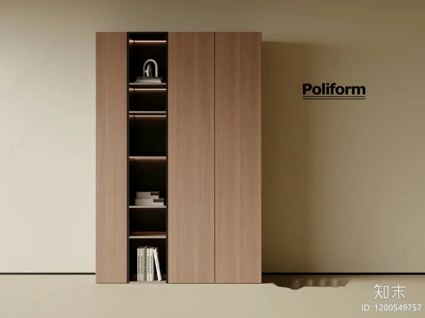 Modern Light Wood Shelving 3D Model – 6634 – CORONA Render