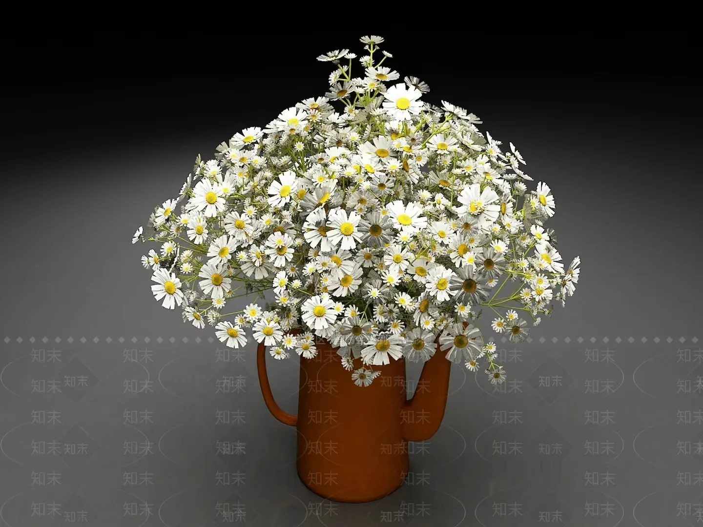 A Vase Of White Flowers 3D Model – 16969 – VRAY Render