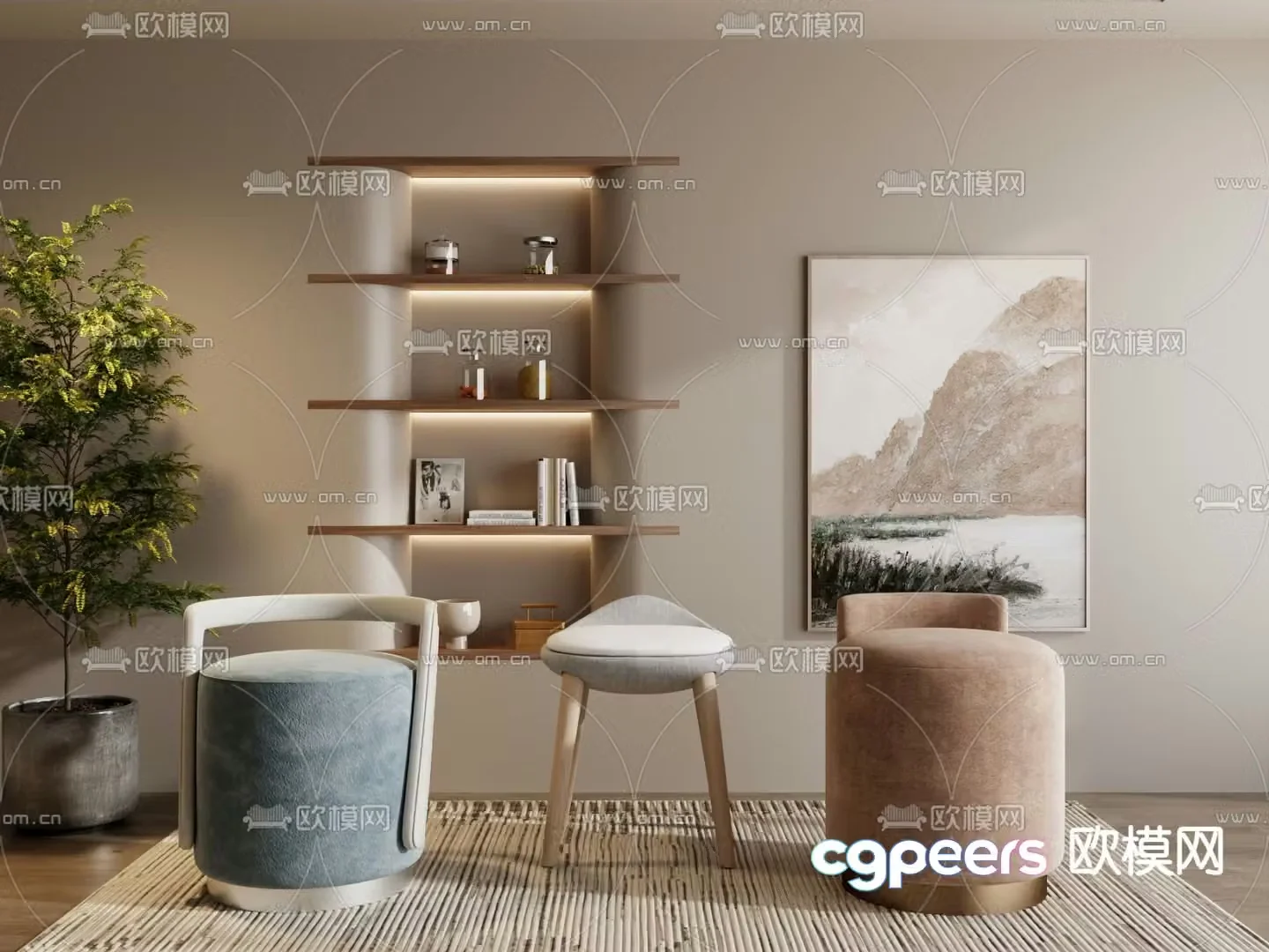 Single sofa sofa chair 3d model